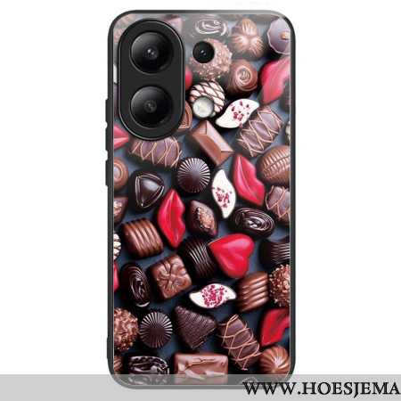 Cover Hoesje Xiaomi Redmi Note 13 4g Telefoonhoesje Chocolade Gehard Glas