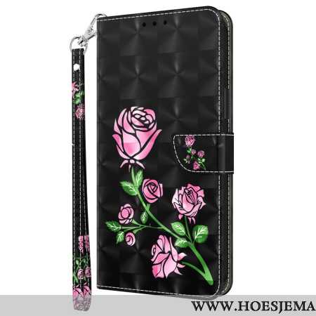 Folio-hoesje Xiaomi Redmi Note 13 4g Roze Bloemen Met Riem