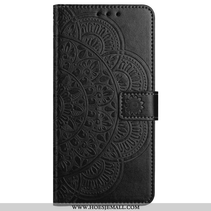 Flip Case Leren Xiaomi Redmi Note 13 4g Mandalaprint Met Riempje