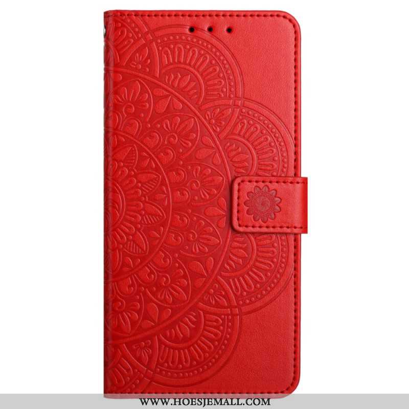 Flip Case Leren Xiaomi Redmi Note 13 4g Mandalaprint Met Riempje