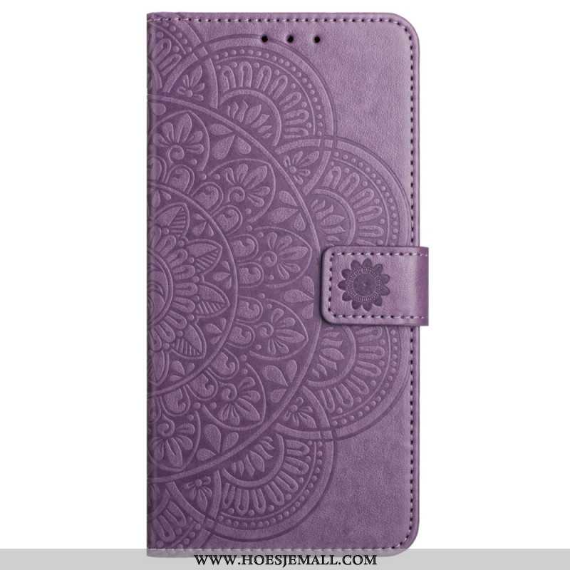 Flip Case Leren Xiaomi Redmi Note 13 4g Mandalaprint Met Riempje