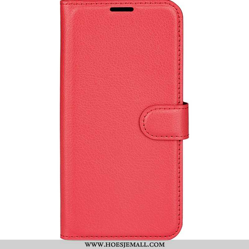 Flip Case Leren Xiaomi Redmi Note 13 4g Klassiek Litchi Kunstleer