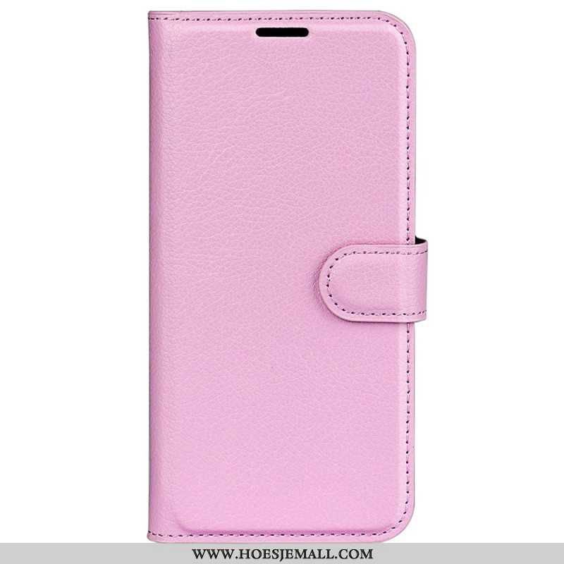 Flip Case Leren Xiaomi Redmi Note 13 4g Klassiek Litchi Kunstleer