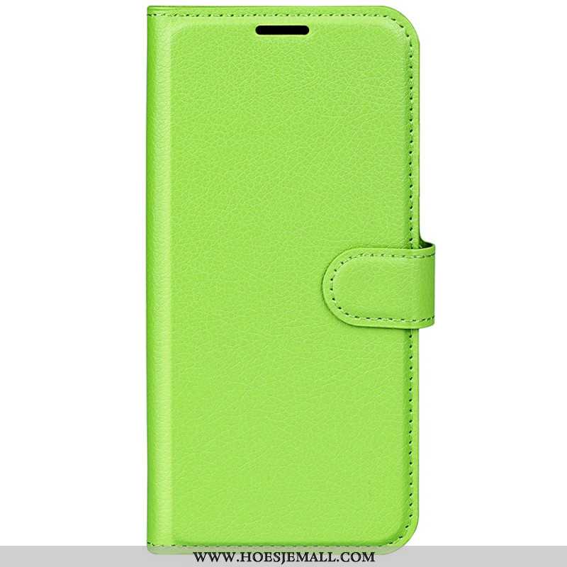 Flip Case Leren Xiaomi Redmi Note 13 4g Klassiek Litchi Kunstleer