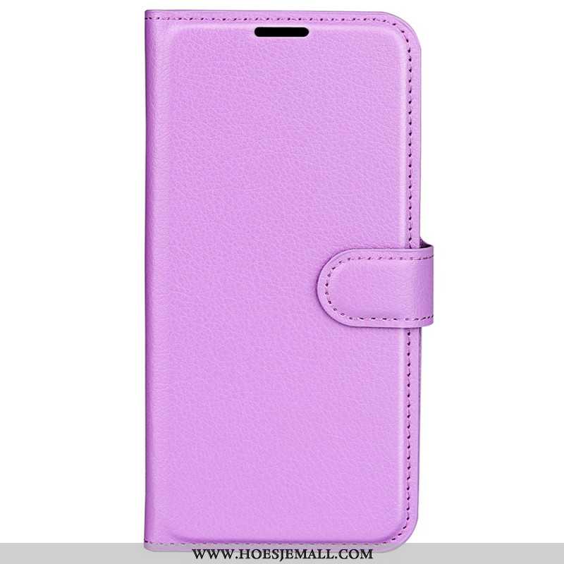 Flip Case Leren Xiaomi Redmi Note 13 4g Klassiek Litchi Kunstleer