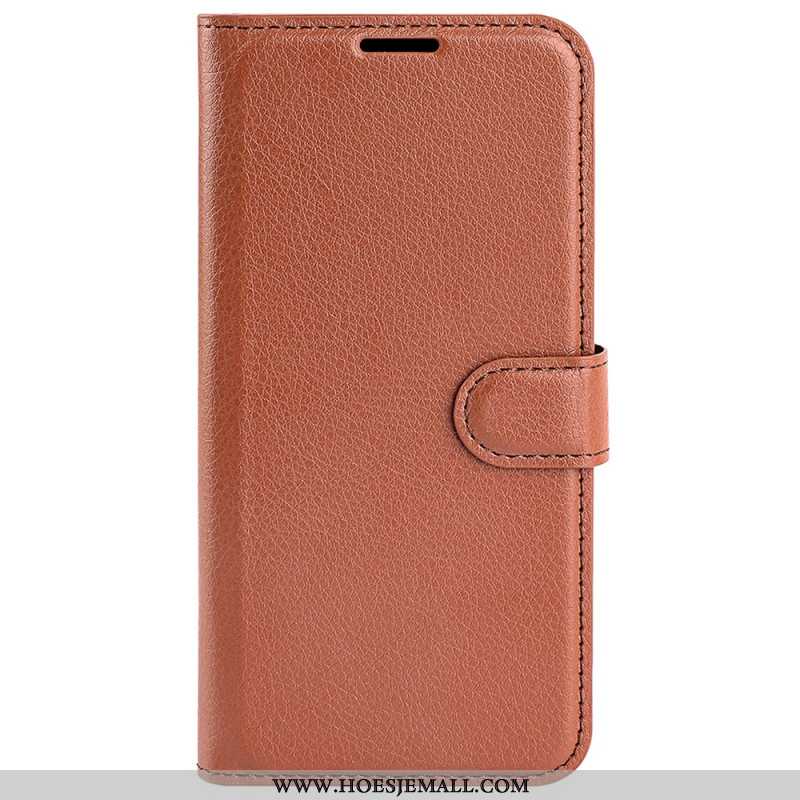 Flip Case Leren Xiaomi Redmi Note 13 4g Klassiek Litchi Kunstleer