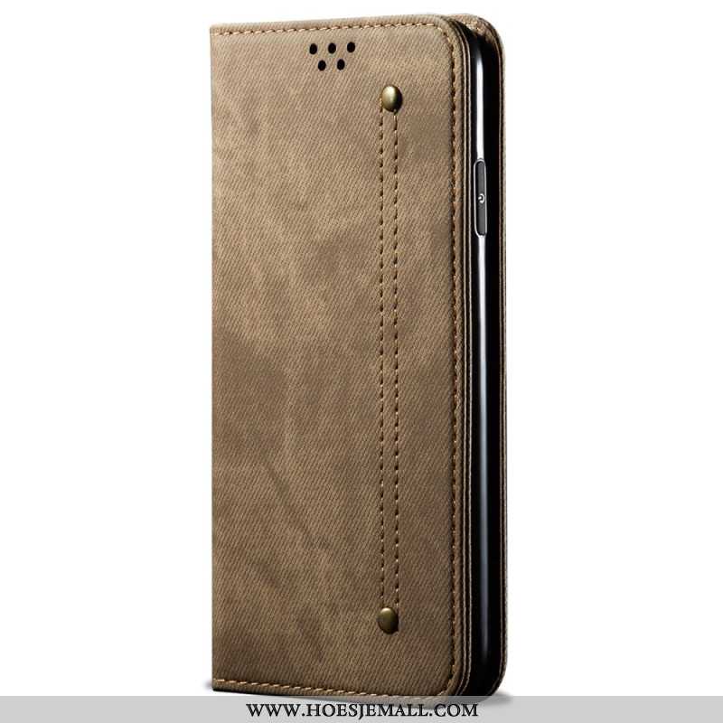 Folio-hoesje Xiaomi Redmi Note 13 4g Telefoonhoesje Jeansstof