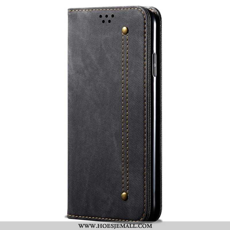 Folio-hoesje Xiaomi Redmi Note 13 4g Telefoonhoesje Jeansstof