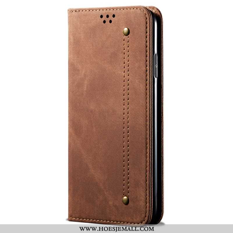 Folio-hoesje Xiaomi Redmi Note 13 4g Telefoonhoesje Jeansstof