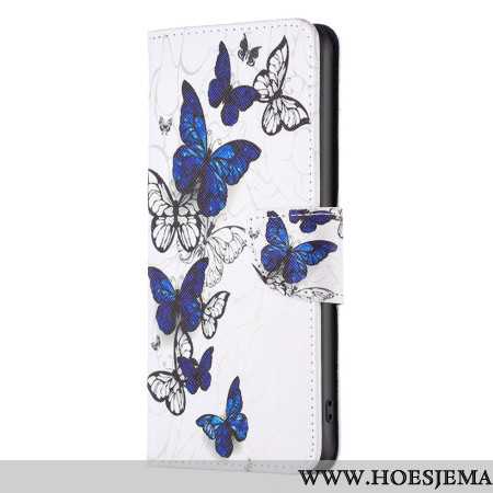 Folio-hoesje Xiaomi Redmi Note 13 5g Vlucht Van Blauwe Vlinders