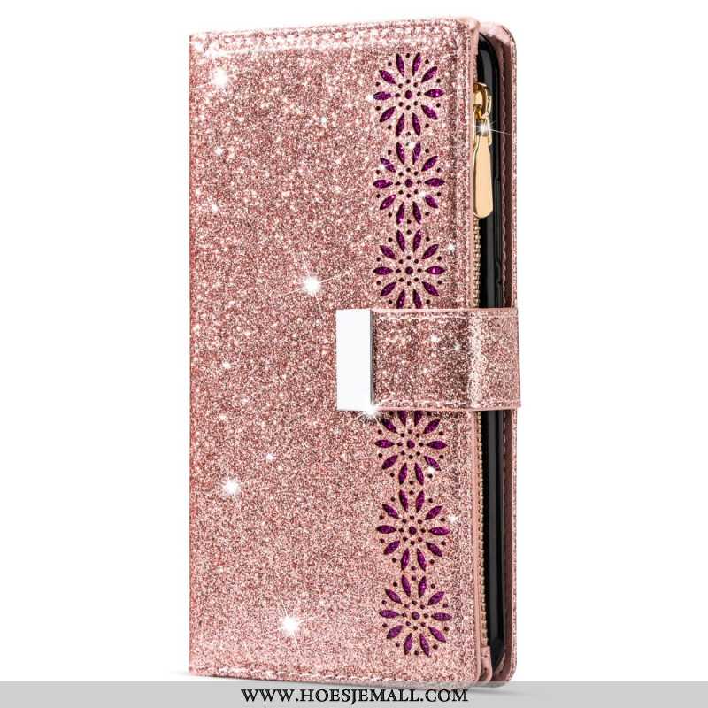 Folio-hoesje Xiaomi Redmi Note 13 5g Telefoonhoesje Portemonnee Met Glitterrits