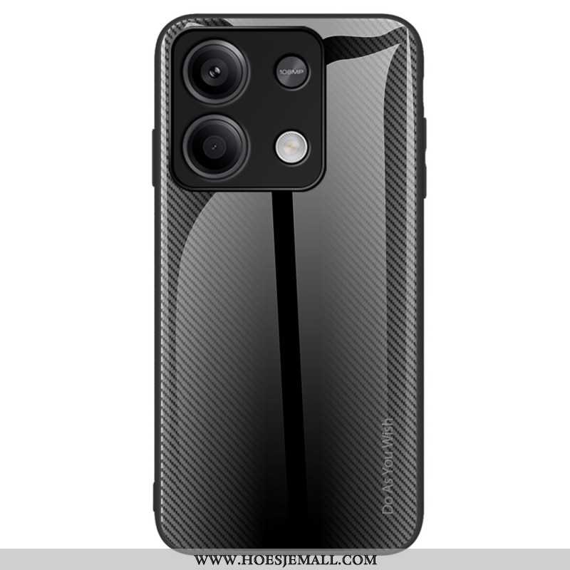 Hoesje Voor Xiaomi Redmi Note 13 5g Koolstofvezel Gehard Glas