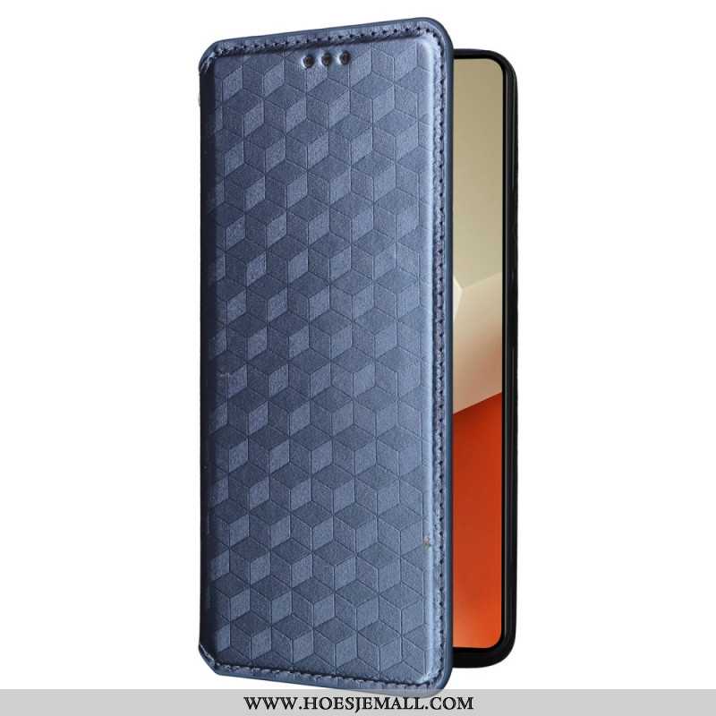 Folio-hoesje Xiaomi Redmi Note 13 5g Telefoonhoesje 3d-kubussen