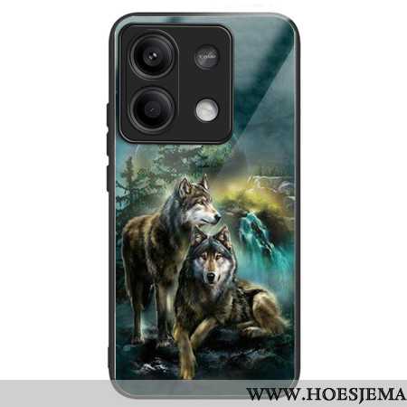 Cover Hoesje Xiaomi Redmi Note 13 5g Telefoonhoesje Wolfpatroon Van Gehard Glas