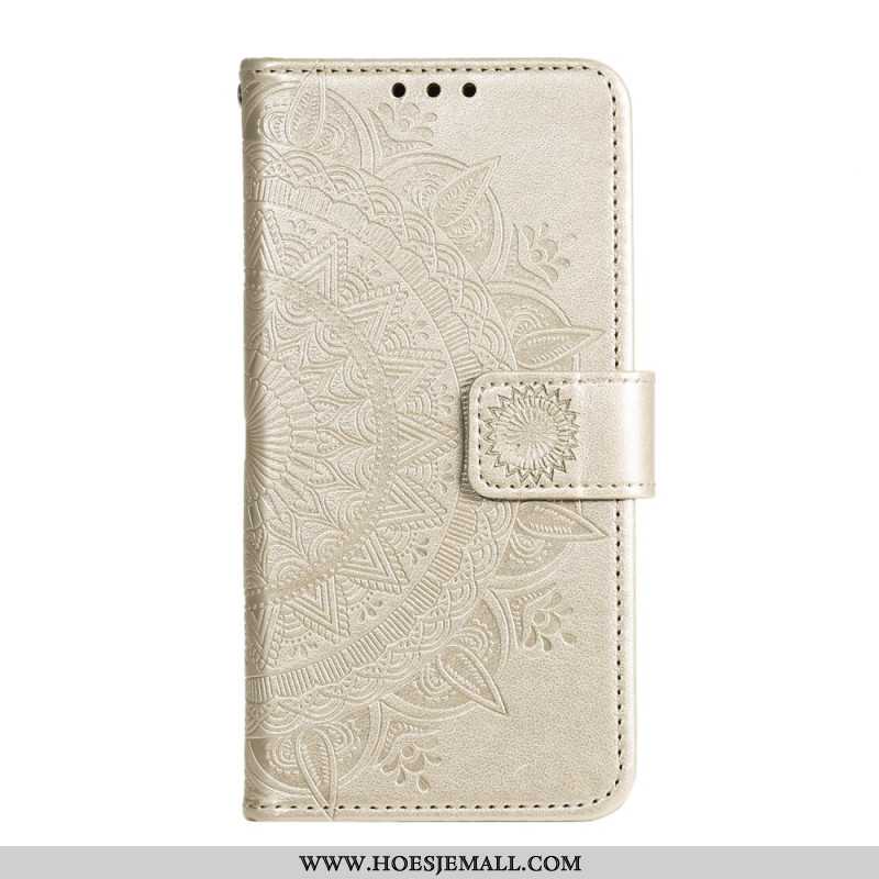 Leren Hoesje Voor Xiaomi Redmi Note 13 5g Mandala Zon