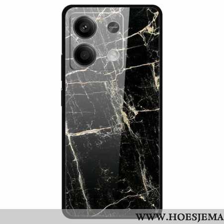 Hoesje Xiaomi Redmi Note 13 5g Gehard Glas Met Platinazwart Patroon Bescherming Hoesje