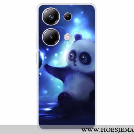 Hoesje Voor Xiaomi Redmi Note 13 Pro 4g Panda Op Blauwe Achtergrond