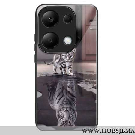 Case Hoesje Xiaomi Redmi Note 13 Pro 4g Telefoonhoesje Kleine Katje Van Gehard Glas