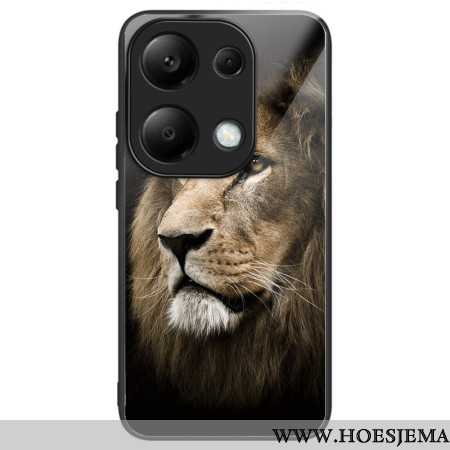 Hoesje Xiaomi Redmi Note 13 Pro 4g Leeuwenkop Gehard Glas Bescherming Hoesje