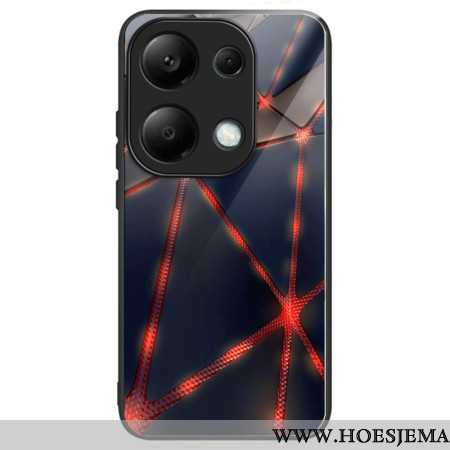 Hoesje Voor Xiaomi Redmi Note 13 Pro 4g Rode Driehoeken Van Gehard Glas