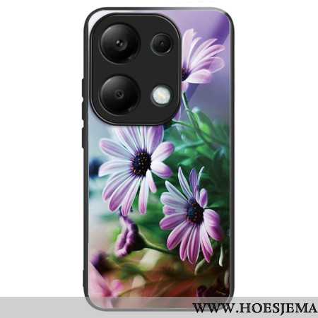 Hoesje Xiaomi Redmi Note 13 Pro 4g Paars Chrysant Gehard Glas