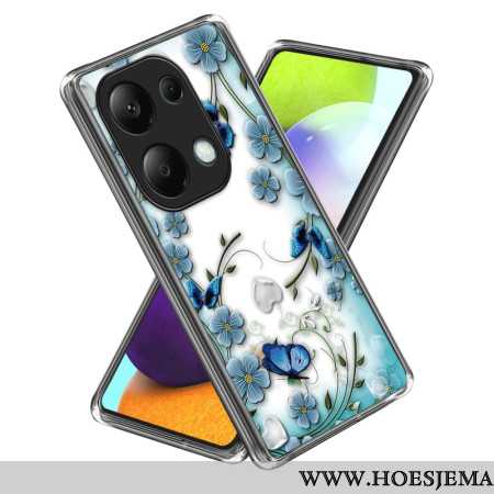 Hoesje Xiaomi Redmi Note 13 Pro 4g Retro Vlinders En Bloemen