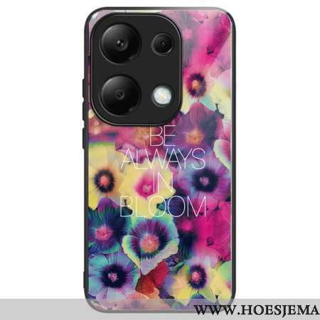 Hoesje Xiaomi Redmi Note 13 Pro 4g Gehard Glas Kleurrijke Bloemen