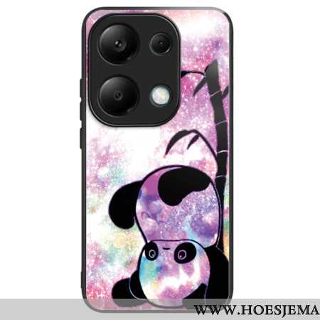 Hoesje Xiaomi Redmi Note 13 Pro 4g Schattige Panda Van Gehard Glas