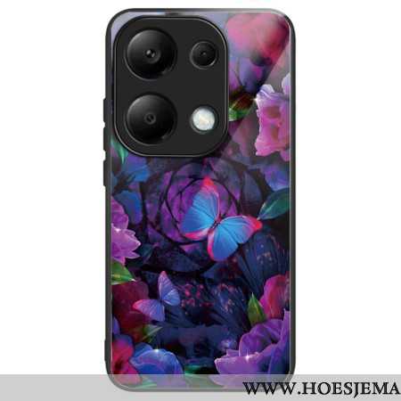 Hoesje Xiaomi Redmi Note 13 Pro 4g Kleurrijke Vlinders Van Gehard Glas Bescherming Hoesje