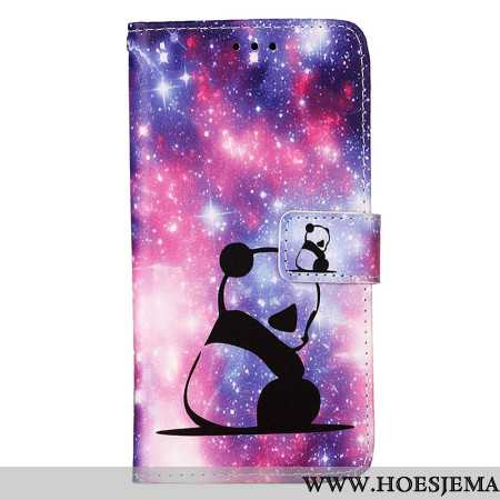 Leren Hoesje Xiaomi Redmi Note 13 Pro 4g Babypanda Met Riem Bescherming Hoesje