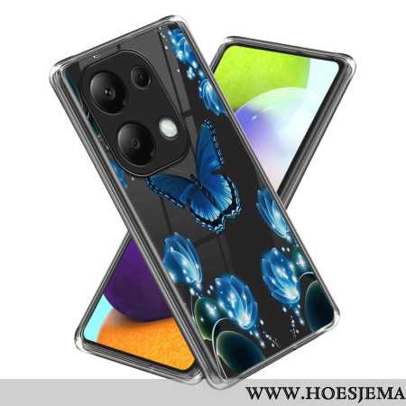 Hoesje Xiaomi Redmi Note 13 Pro 4g Blauwe Vlinders En Bloemen