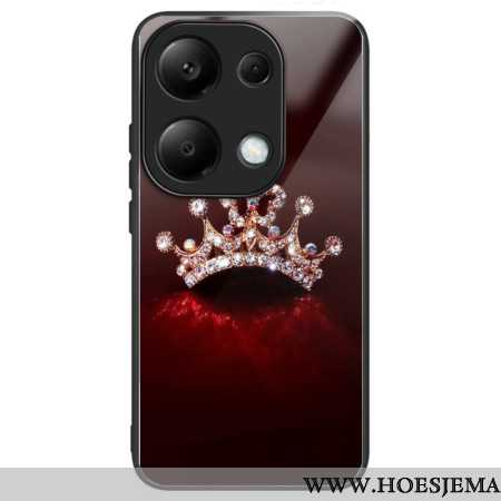 Hoesje Xiaomi Redmi Note 13 Pro 4g Gehard Glas Met Diamanten Kroon