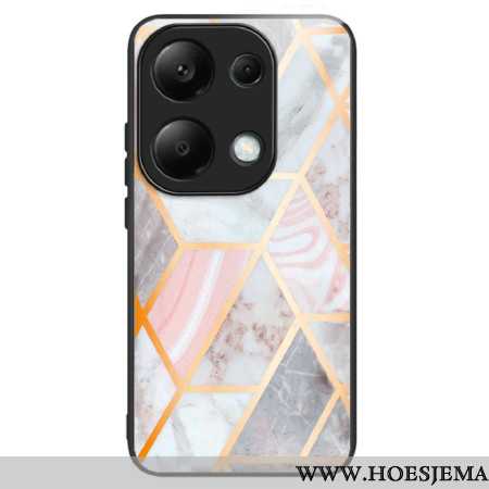 Hoesje Xiaomi Redmi Note 13 Pro 4g Roze Marmer Gehard Glas Bescherming Hoesje