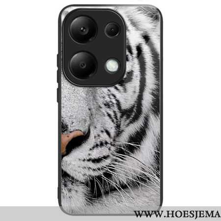 Hoesje Voor Xiaomi Redmi Note 13 Pro 4g Tijgerkop Gehard Glas