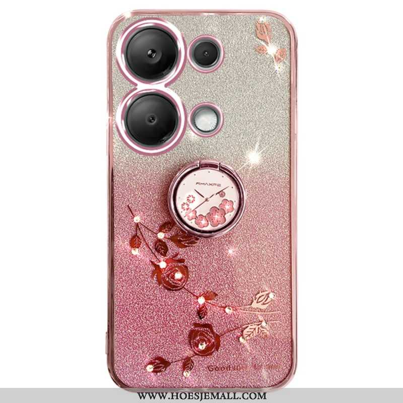 Hoesje Xiaomi Redmi Note 13 Pro 5g Ringhouder Met Glitter En Strass Bescherming Hoesje