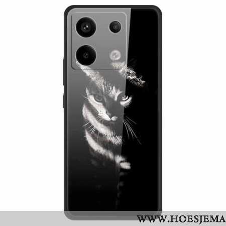 Hoesje Voor Xiaomi Redmi Note 13 Pro 5g Shadow Cat Gehard Glas