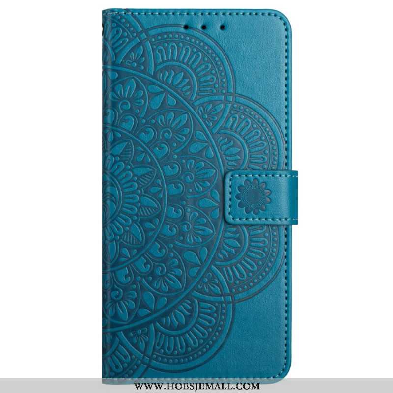 Leren Hoesje Xiaomi Redmi Note 13 Pro 5g Bedrukte Mandala Met Bandje Bescherming Hoesje