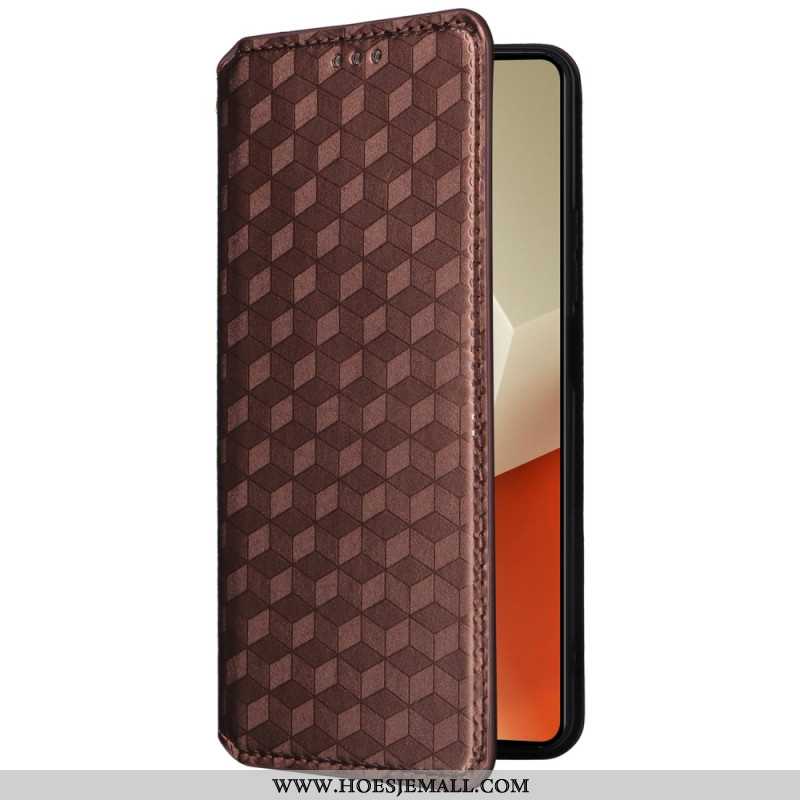 Folio-hoesje Voor Xiaomi Redmi Note 13 Pro 5g 3d-kubussen