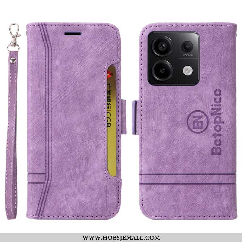 Leren Hoesje Xiaomi Redmi Note 13 Pro 5g Leerstijl Betopnice Bescherming Hoesje