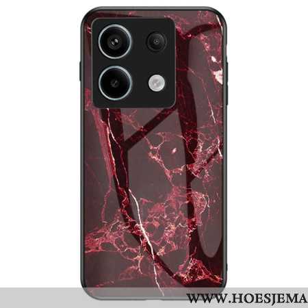 Hoesje Voor Xiaomi Redmi Note 13 Pro 5g Rood Marmer Gehard Glas