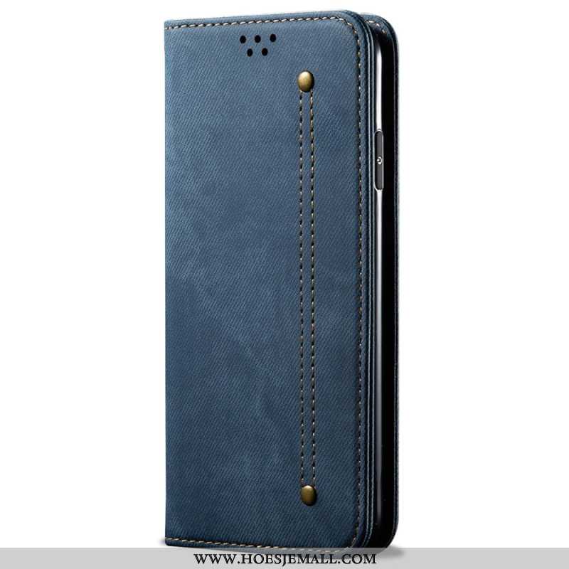 Folio-hoesje Xiaomi Redmi Note 13 Pro 5g Telefoonhoesje Jeansstof