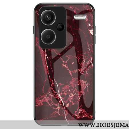 Hoesje Xiaomi Redmi Note 13 Pro Plus 5g Rood Marmer Gehard Glas