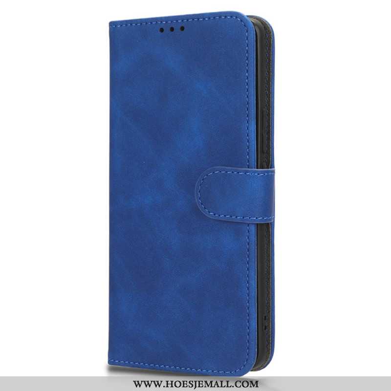 Leren Hoesje Xiaomi Redmi Note 13 Pro Plus 5g Suède Bandstijl Bescherming Hoesje