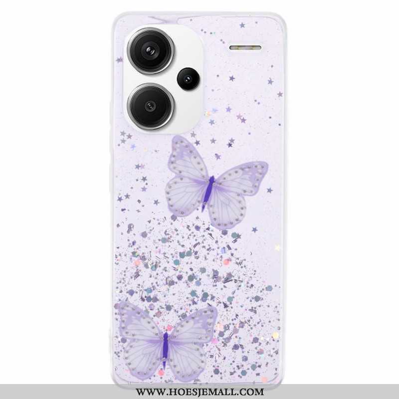 Case Hoesje Xiaomi Redmi Note 13 Pro Plus 5g Telefoonhoesje Glittervlinders