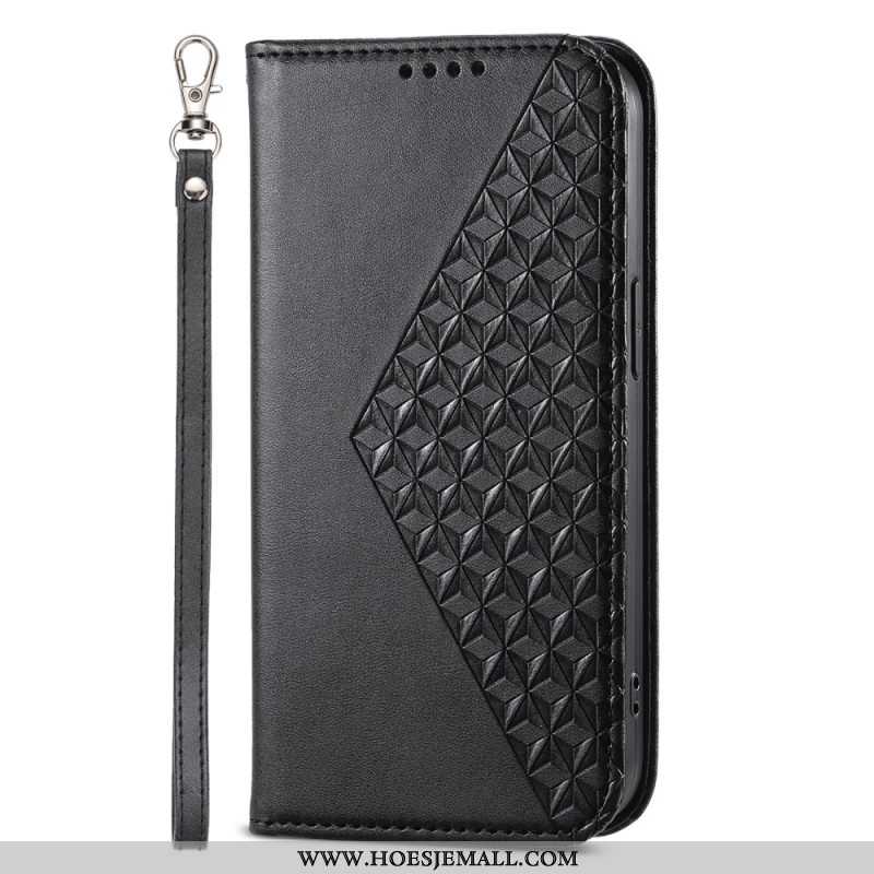 Folio-hoesje Xiaomi Redmi Note 13 Pro Plus 5g Telefoonhoesje Diamantontwerp Met Riem