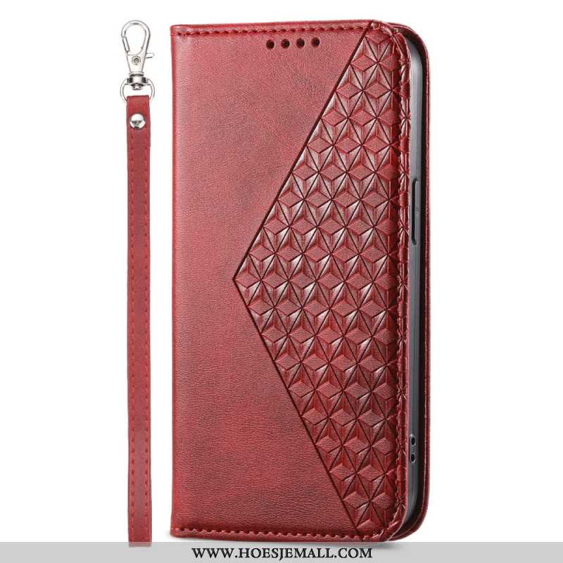 Folio-hoesje Xiaomi Redmi Note 13 Pro Plus 5g Telefoonhoesje Diamantontwerp Met Riem