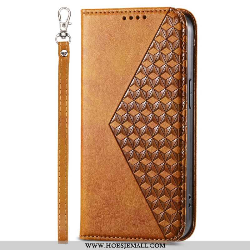 Folio-hoesje Xiaomi Redmi Note 13 Pro Plus 5g Telefoonhoesje Diamantontwerp Met Riem