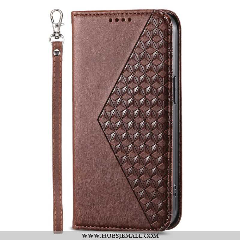 Folio-hoesje Xiaomi Redmi Note 13 Pro Plus 5g Telefoonhoesje Diamantontwerp Met Riem