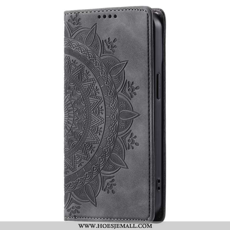 Folio-hoesje Xiaomi Redmi Note 13 Pro Plus 5g Mandala Suède-effect Bescherming Hoesje