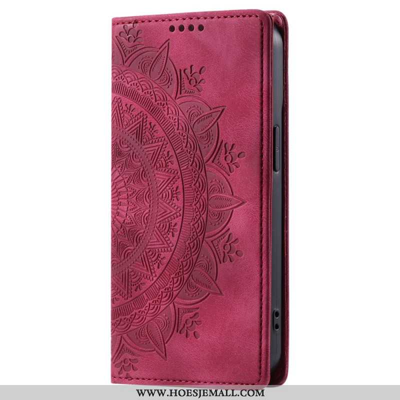 Folio-hoesje Xiaomi Redmi Note 13 Pro Plus 5g Mandala Suède-effect Bescherming Hoesje